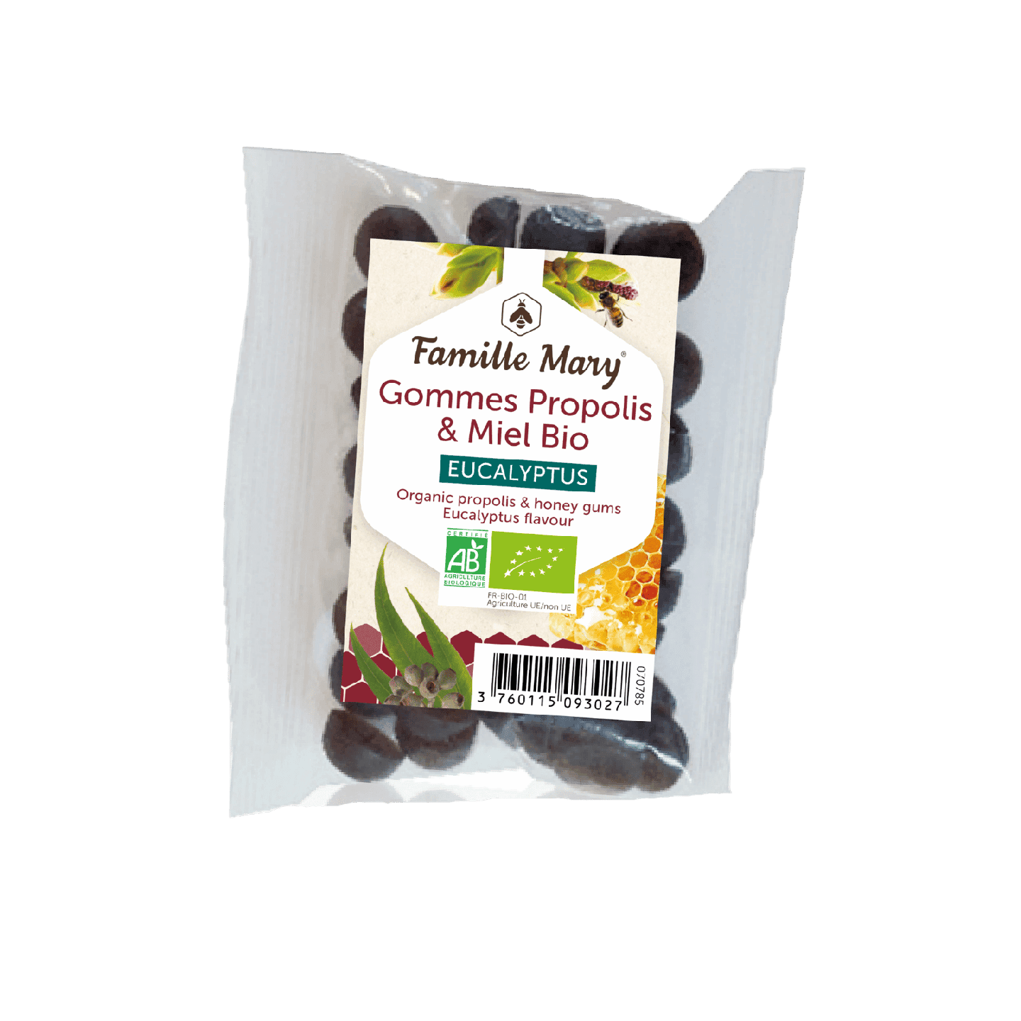 Gommes propolis, miel et eucalyptus
