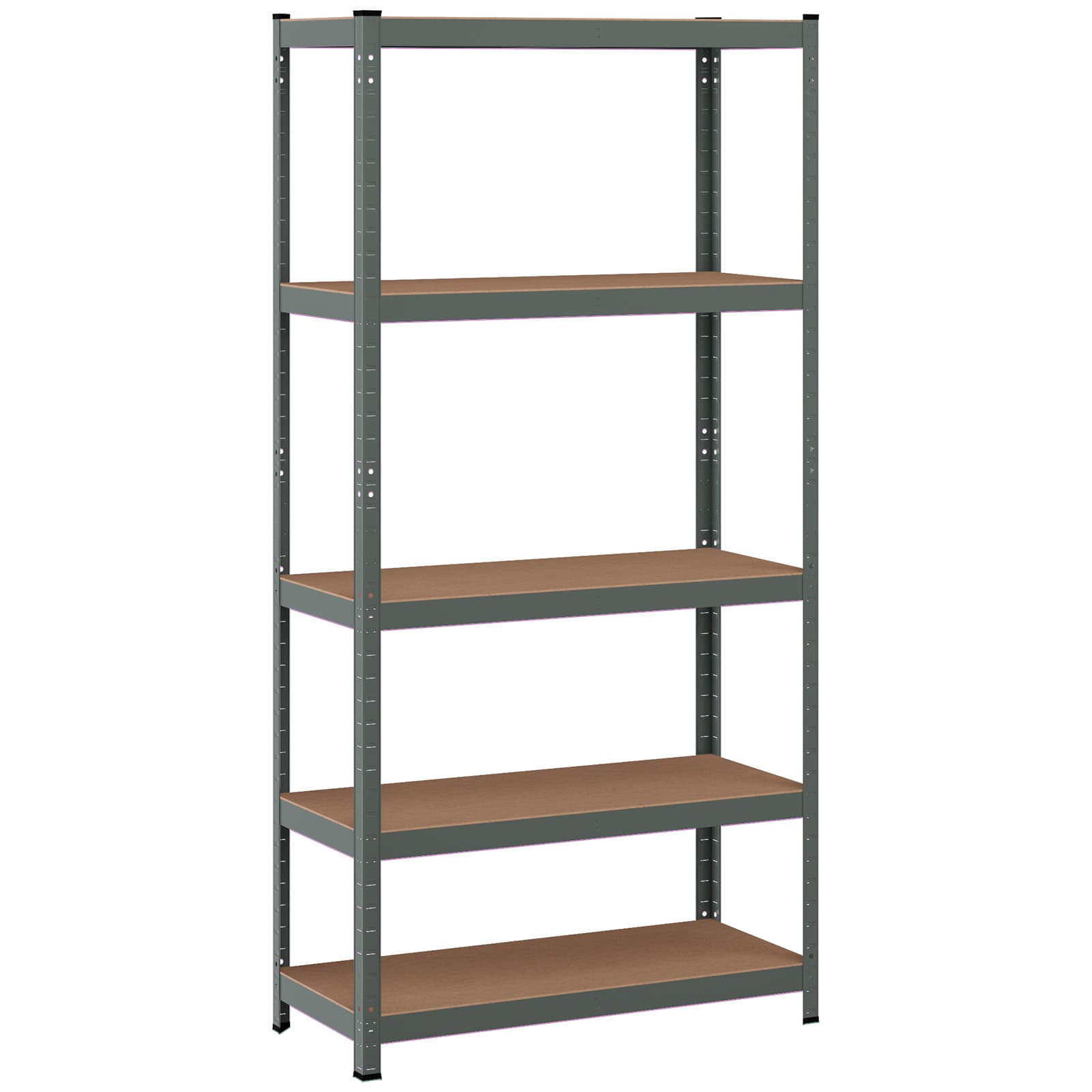 Étagère de Rangement 90x40x180CM avec 5 Tablettes Chaque Charge 175KG en Métal et Bois Gris