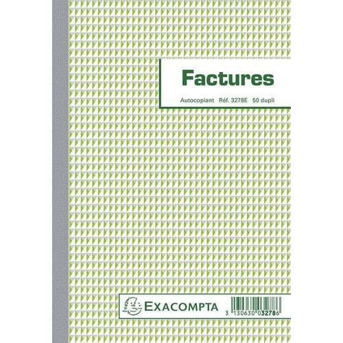 Manifold Factures Avec Mention Tva 21x148cm 50f Dupli